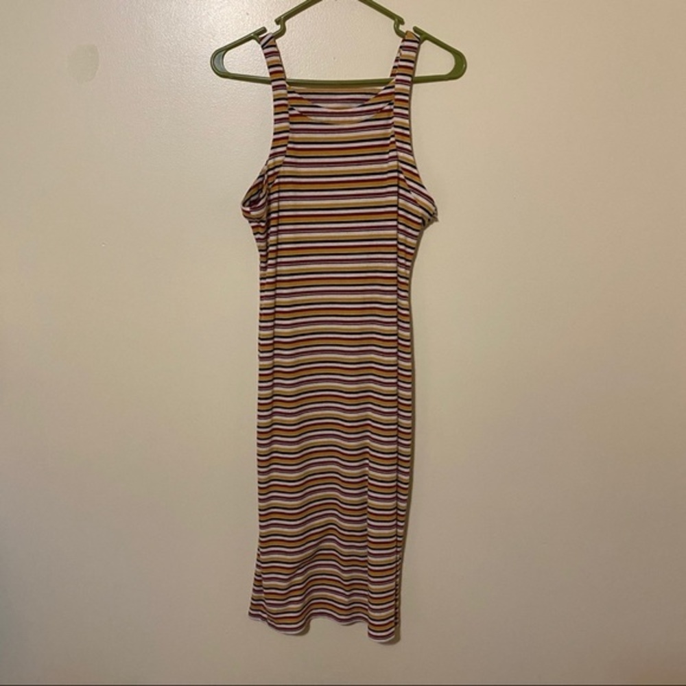 1 State Sleeveless Striped Midi Dress Size Large